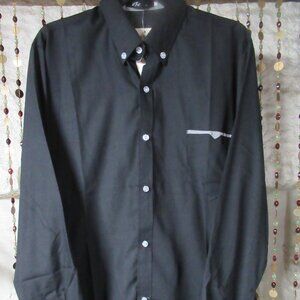 PX Fushi Men's Black Button Down Shirt Sz. 3XL (Runs Small)